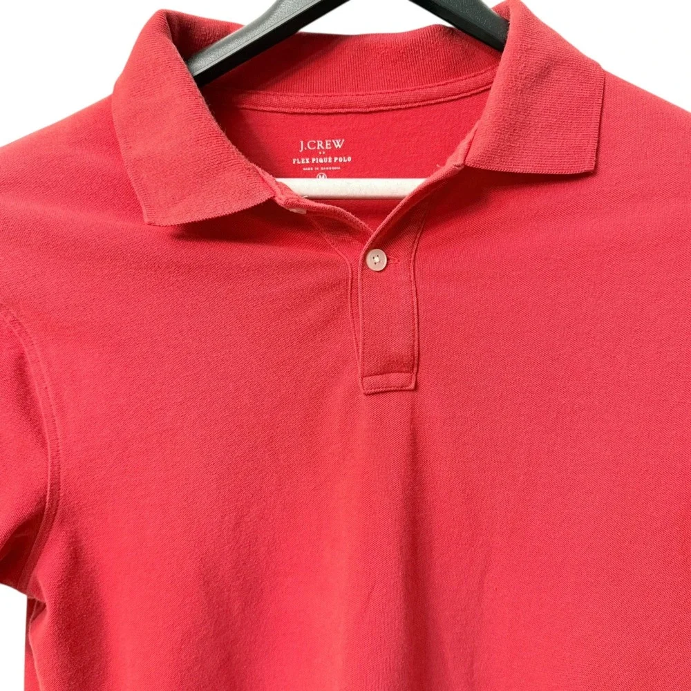 J. Crew Mens Red Flex Pique Polo Shirt Untucked Size M‎ Short Sleeve